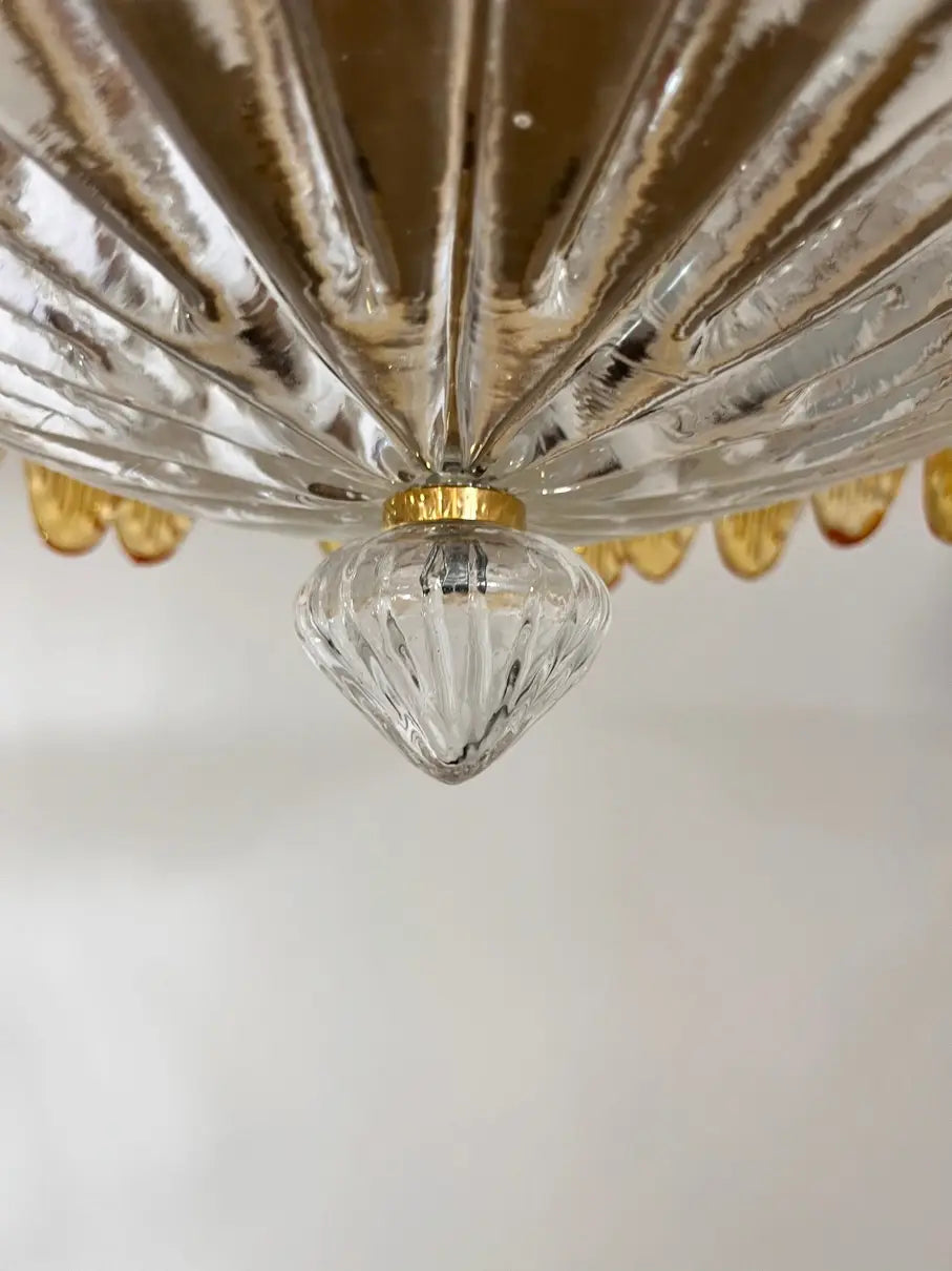 Murano Chandelier – 36 Yellow Palmette Glass – detail 2 – Murano Classics