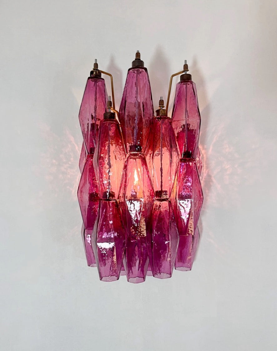 Murano Wandlampe – 17 Lila Poliedriglas – 2er-Set – Detail 6 – Murano Classics
