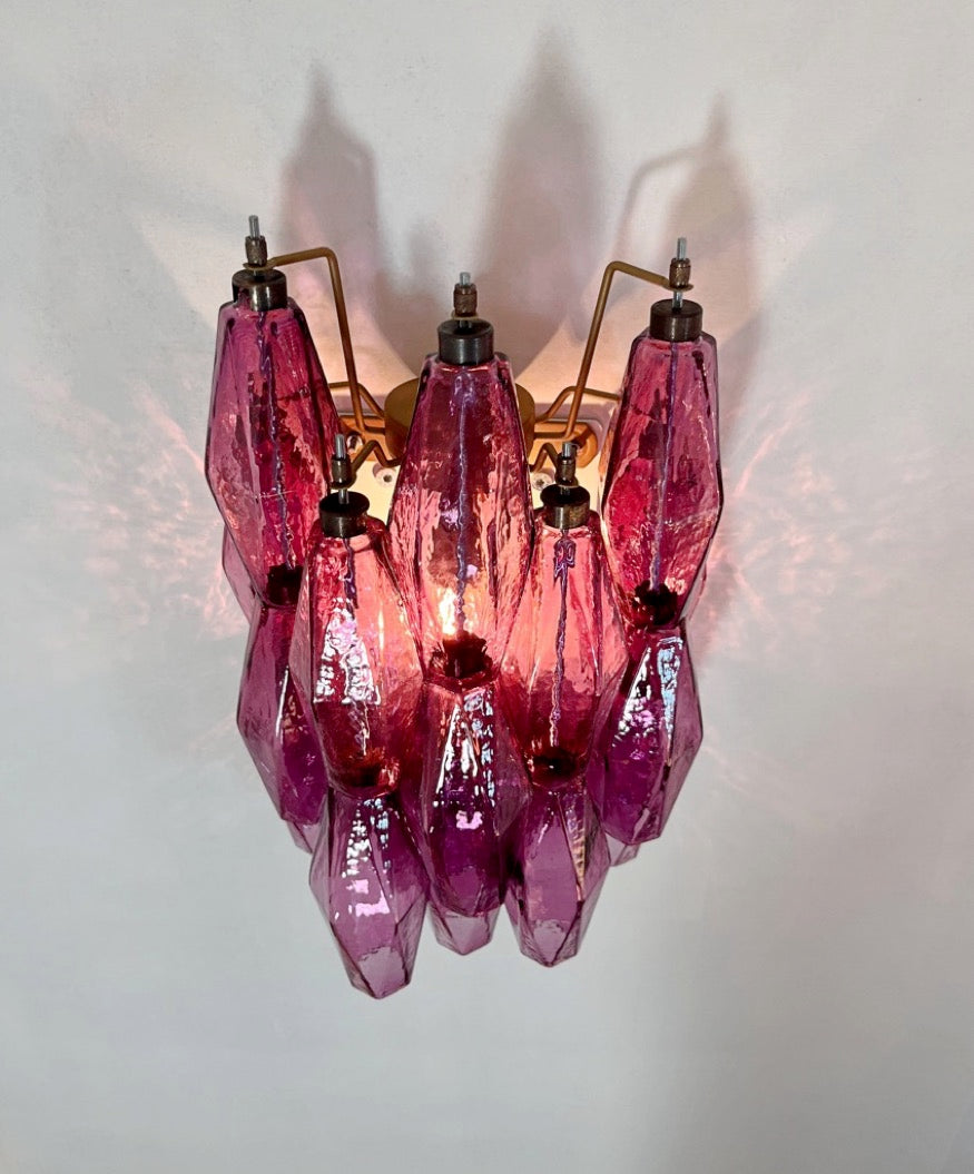 Murano Wandlampe – 17 Lila Poliedriglas – 2er-Set – Detail 4 – Murano Classics