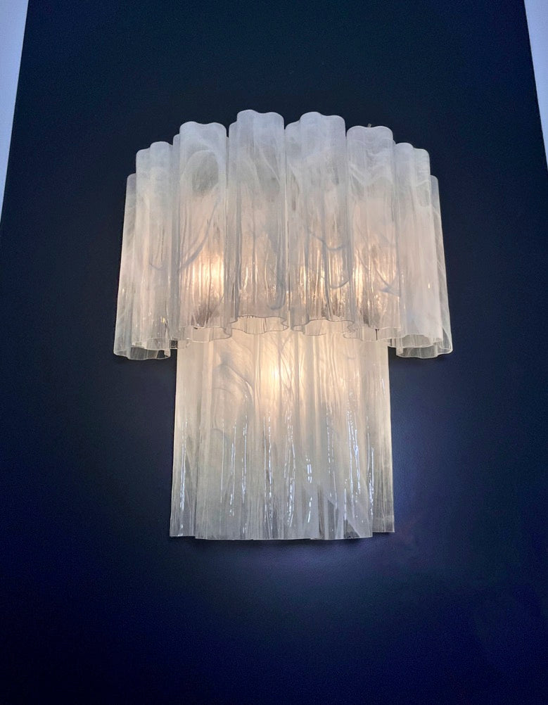 Murano Wall Lamp – 13 Alabaster White Tube Glass – detail 3 – Murano Classics