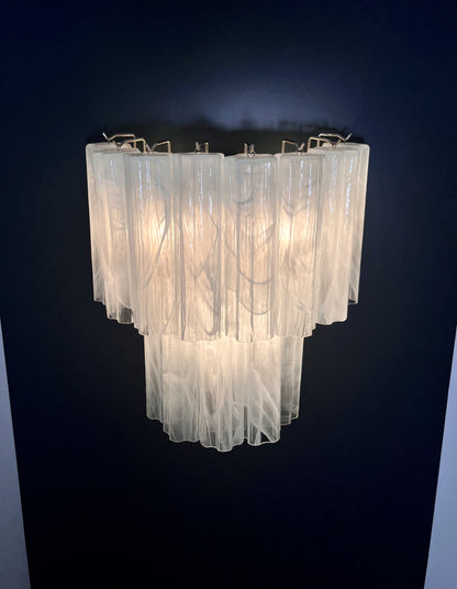 Murano Vegglampe | 13 Alabaster hvite Glassrør