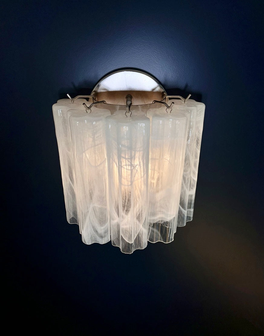 Murano Wandlamp – 5 Witte Alabaster Buisglazen – Set van 2 – detail 11 – Murano Classics