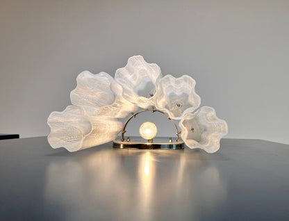 Murano Vegglampe | 5 Hvite Alabaster Rørglass | 1 par