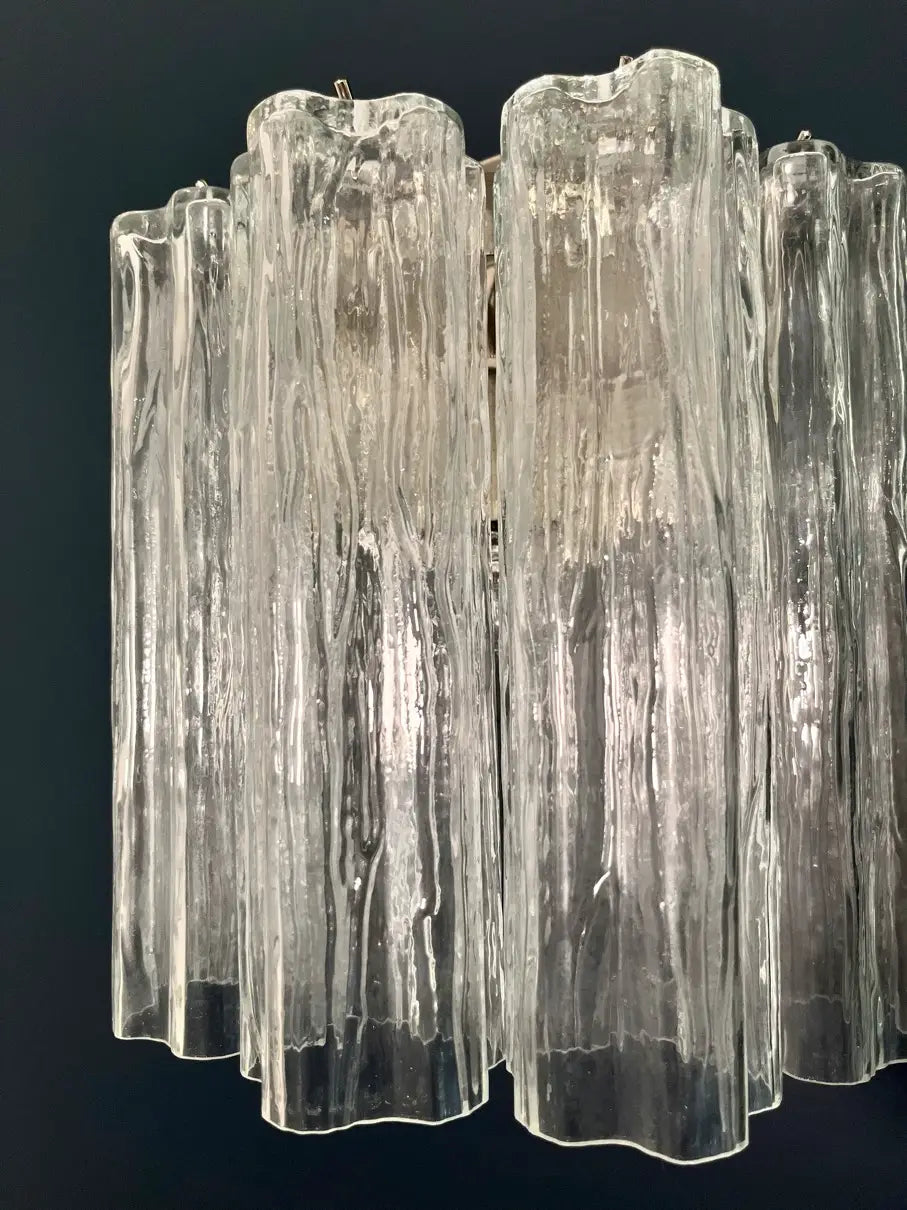 Murano Wall Lamp – 5 Clear Tube Glass – Set of 2 – detail 4 – Murano Classics