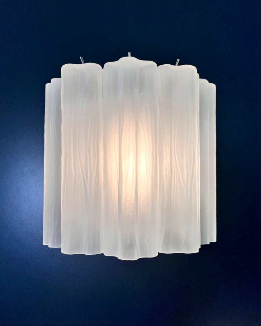 Murano Vegglampe | 5 Etsede Rørglass | 1 par