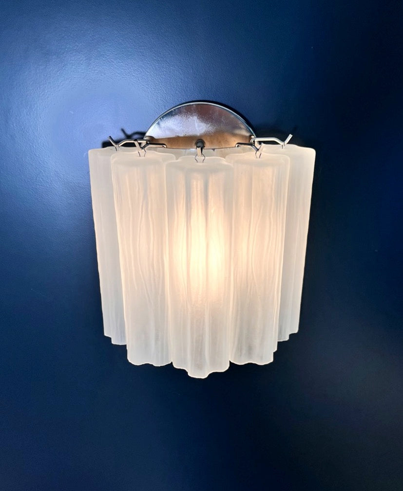 Murano Vegglampe | 5 Etsede Rørglass | 1 par