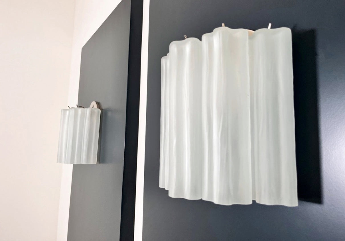 Murano Vegglampe | 5 Etsede Rørglass | 1 par