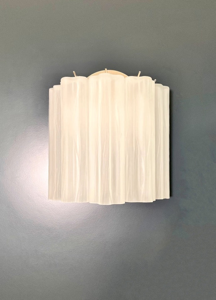 Murano Vegglampe | 5 Etsede Rørglass | 1 par