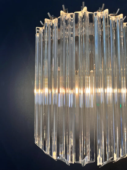 Murano Vegglampe | 9 Klare Prismeglass | 1 par