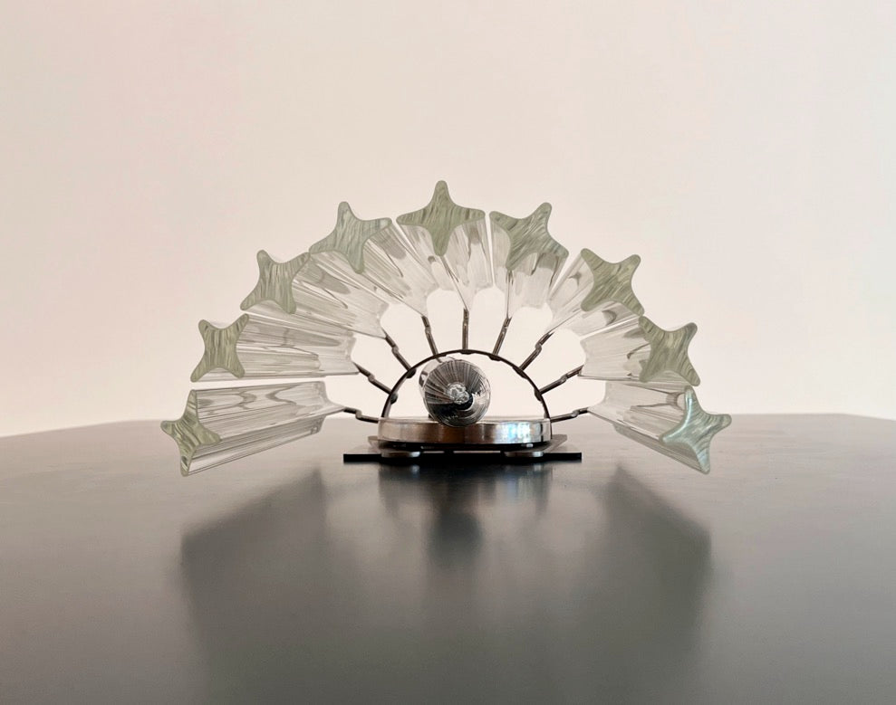 Murano Vegglampe | 9 Klare Prismeglass | 1 par