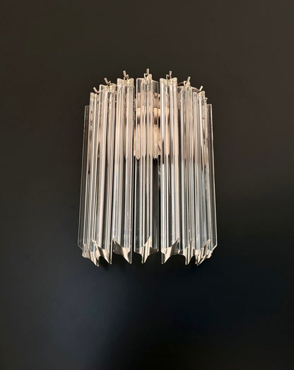 Murano Vegglampe | 9 Klare Prismeglass | 1 par