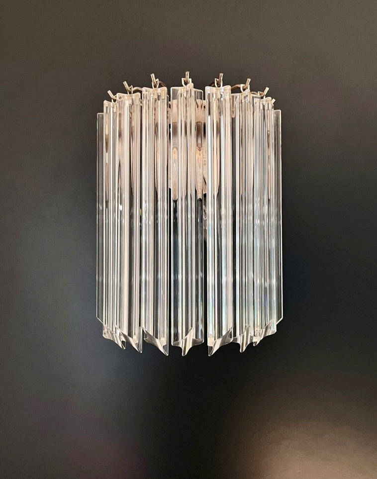 Murano Wall Lamp – 9 Clear Prism Glass – Set of 2 – Murano Classics