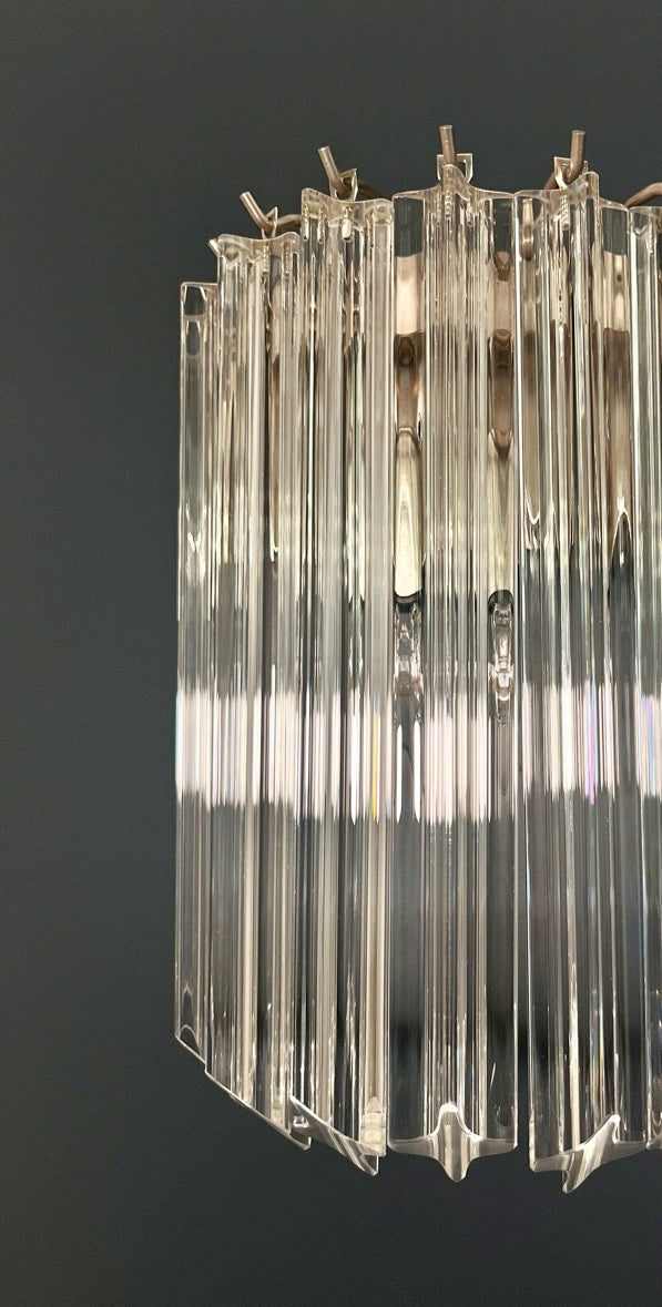 Murano Vegglampe | 9 Klare Prismeglass | 1 par