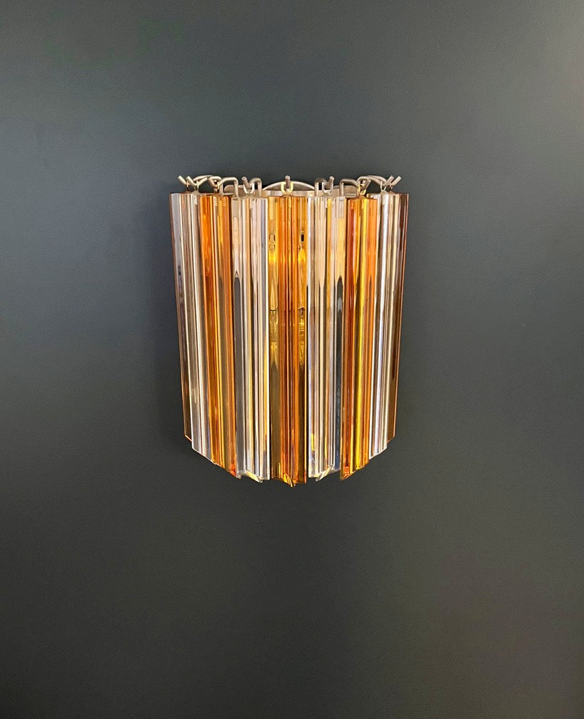 Murano Wall Lamp – 9 Clear Yellow Prism Glass – Set of 2 – detail 9 – Murano Classics