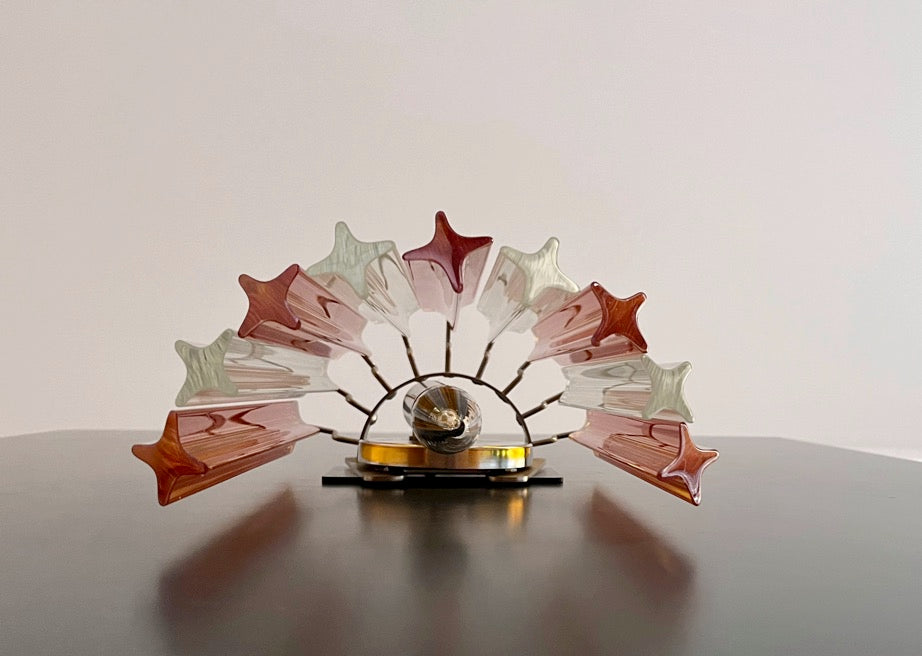 Murano Vegglampe | 9 Klare gul Prismeglass | 1 par