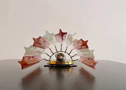 Murano Vegglampe | 9 Klare gul Prismeglass | 1 par