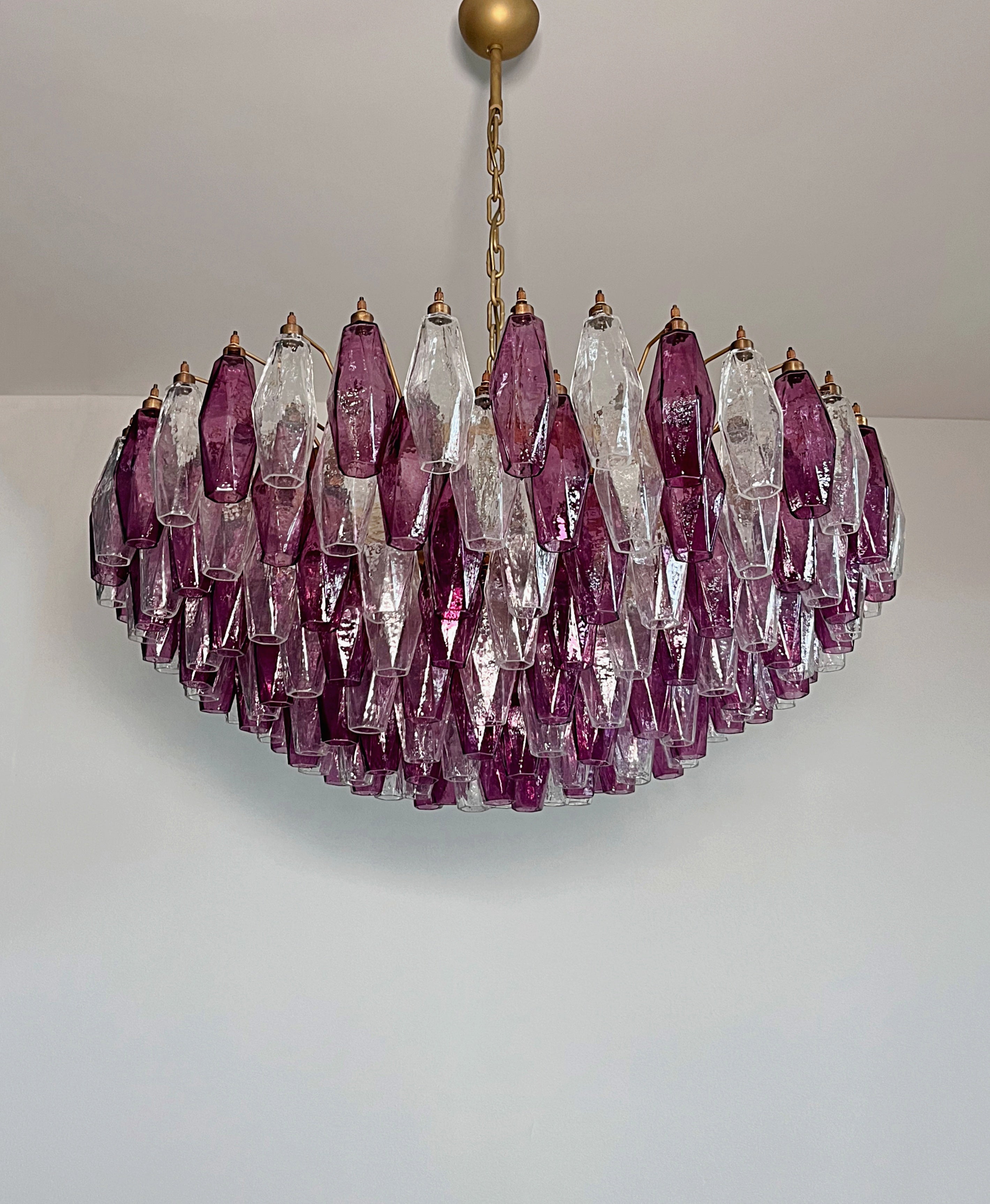 Murano Kronleuchter – 185 Lila und Klare Poliedriglas – Detail 5 – Murano Classics