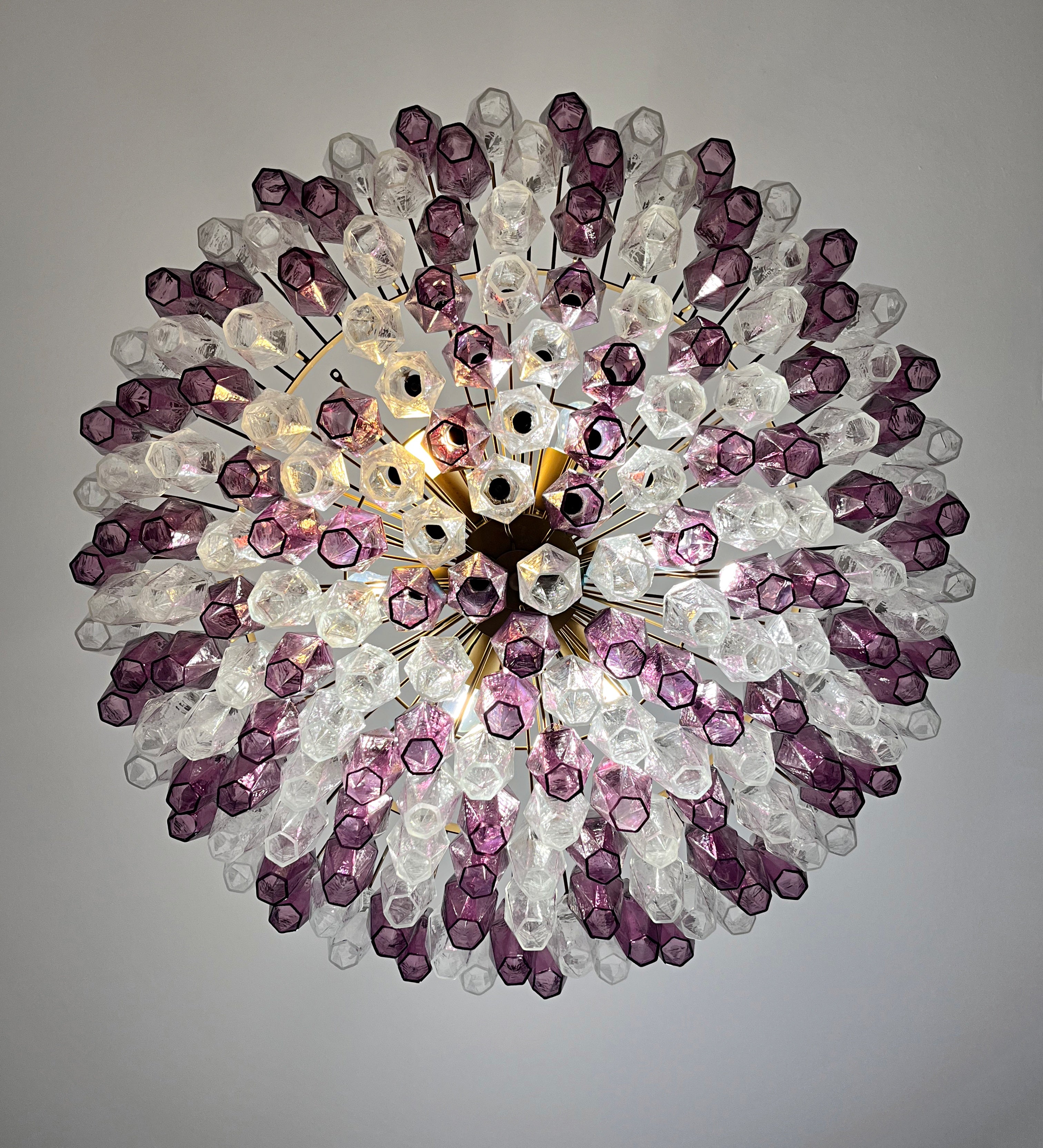 Murano Kronleuchter – 185 Lila und Klare Poliedriglas – Detail 8 – Murano Classics