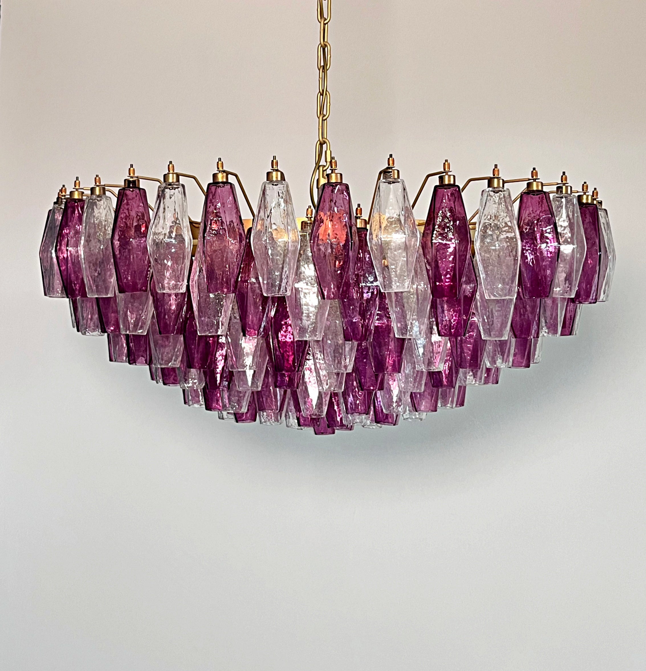 Murano Kronleuchter – 185 Lila und Klare Poliedriglas – Detail 2 – Murano Classics