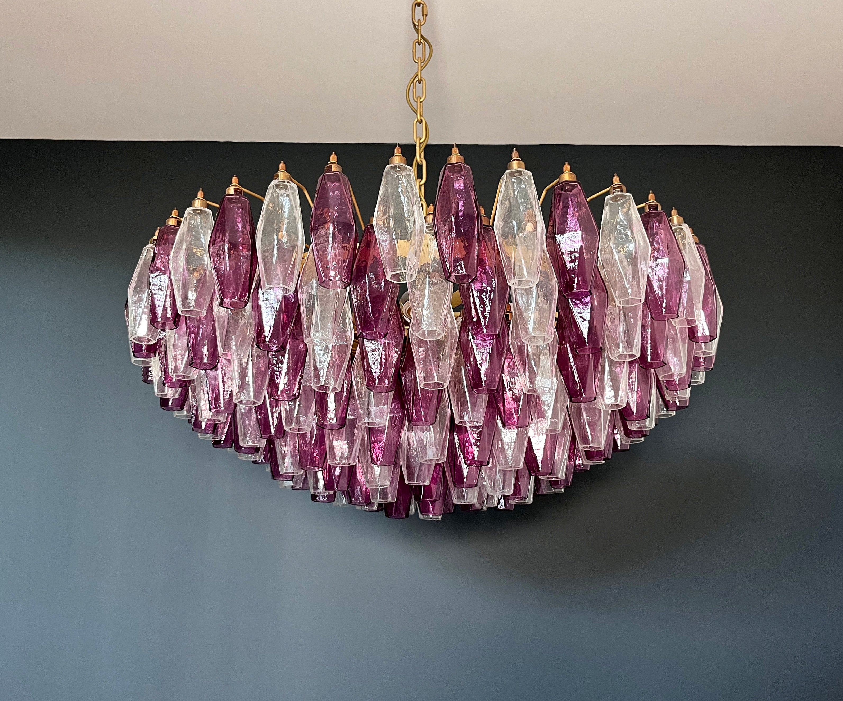 Murano Kronleuchter – 185 Lila und Klare Poliedriglas – Detail 4 – Murano Classics