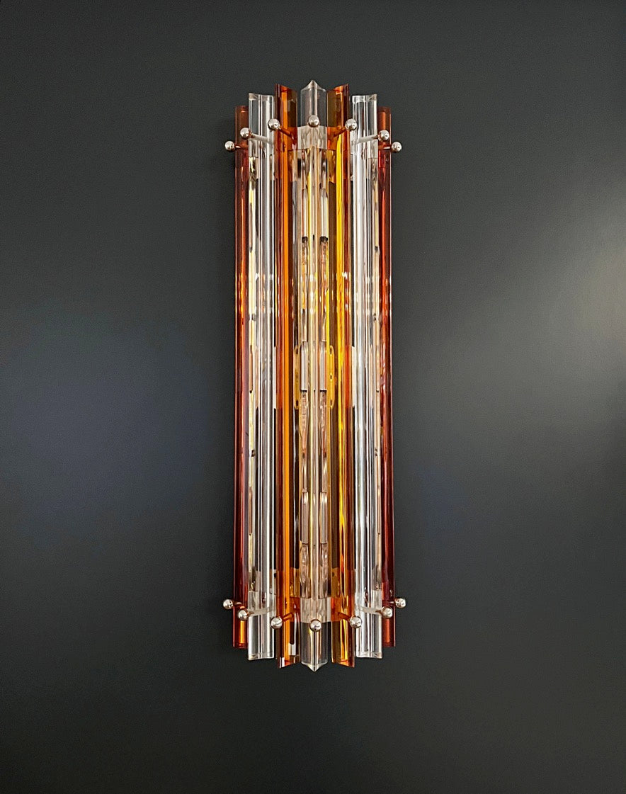 Murano Wall Lamp – 14 Clear Yellow Prism Glass – Set of 2 – detail 2 – Murano Classics
