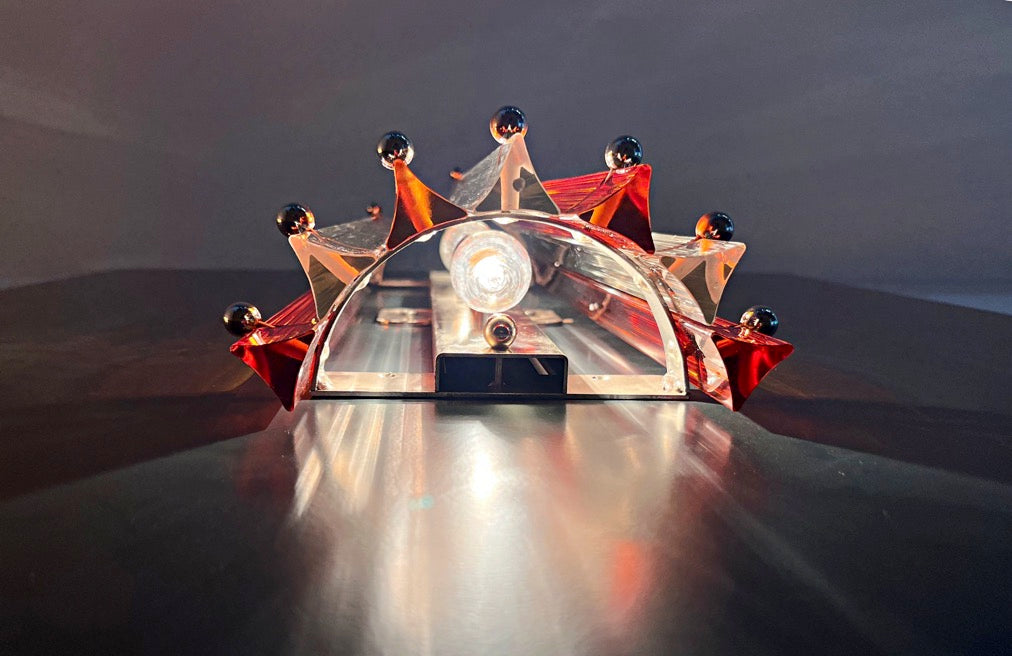 Murano Vegglampe | 14 Klare gul Prismeglass | 1 par