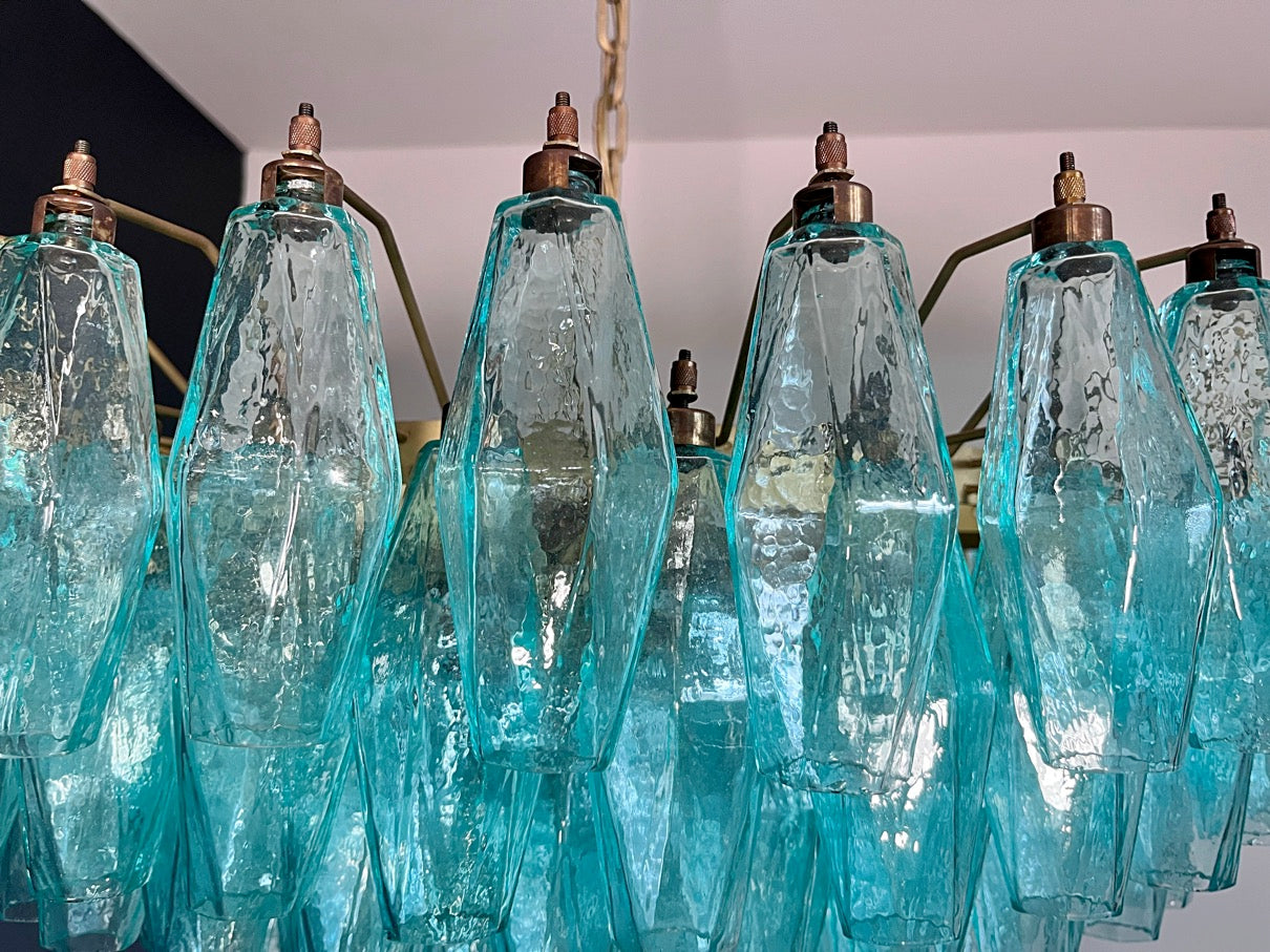 Murano Lysekrone | 185 Turkis Poliedriglass