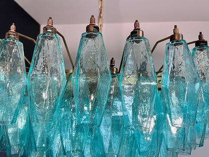Murano Lysekrone | 185 Turkis Poliedriglass