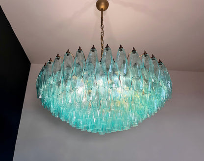 Murano Lysekrone | 185 Turkis Poliedriglass