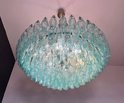 Murano Lysekrone | 185 Turkis Poliedriglass