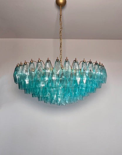 Murano Lysekrone | 185 Turkis Poliedriglass