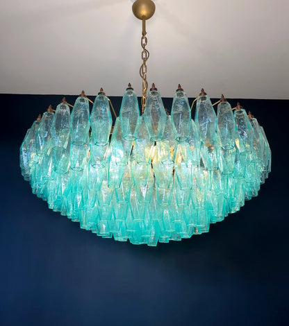 Murano Lysekrone | 185 Turkis Poliedriglass