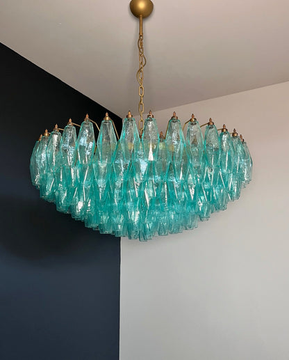 Murano Lysekrone | 185 Turkis Poliedriglass