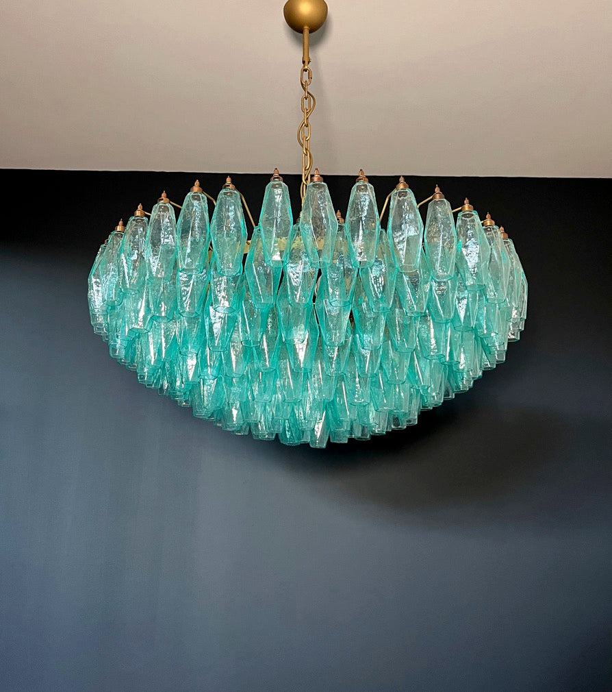 Murano Lysekrone | 185 Turkis Poliedriglass