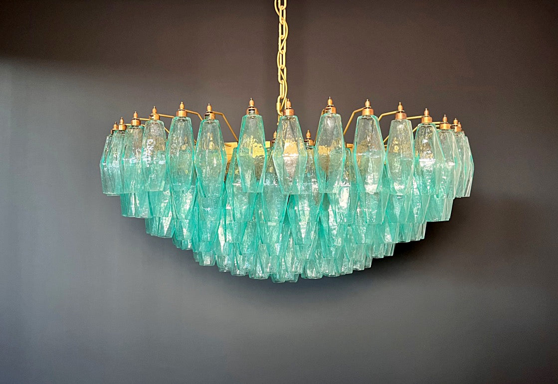 Murano Lysekrone | 185 Turkis Poliedriglass