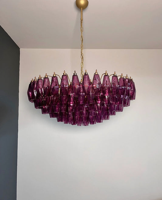 Murano Lysekrone | 185 Lilla Poliedriglass