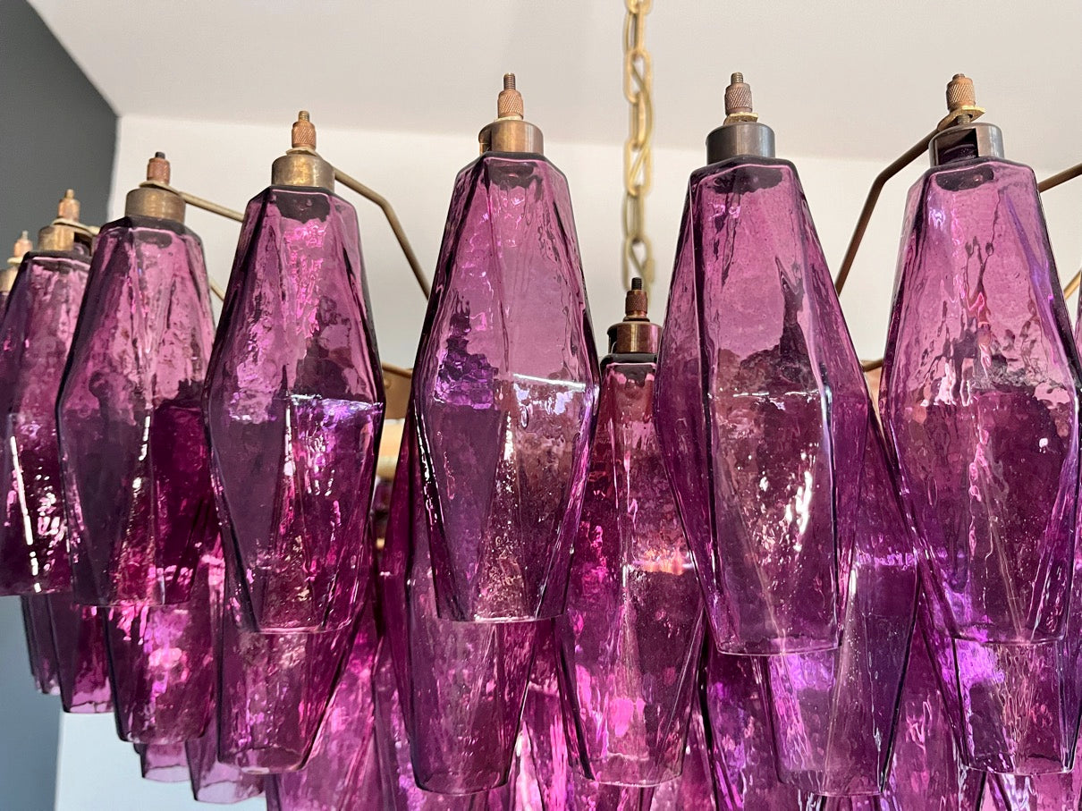 Murano Chandelier – 185 Purple Poliedri Glass – detail 11 – Murano Classics