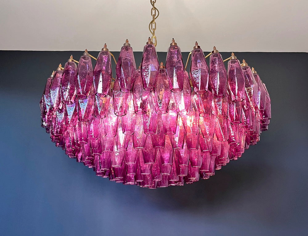 Murano Chandelier – 185 Purple Poliedri Glass – detail 8 – Murano Classics
