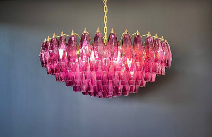 Murano Lysekrone | 185 Lilla Poliedriglass