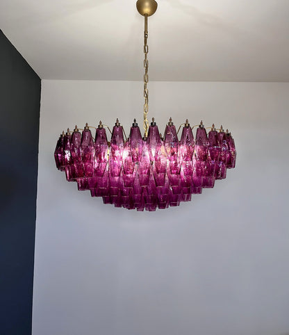 Murano Lysekrone | 185 Lilla Poliedriglass