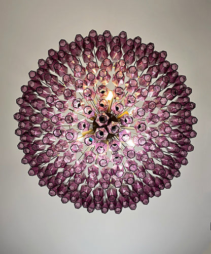 Murano Lysekrone | 185 Lilla Poliedriglass