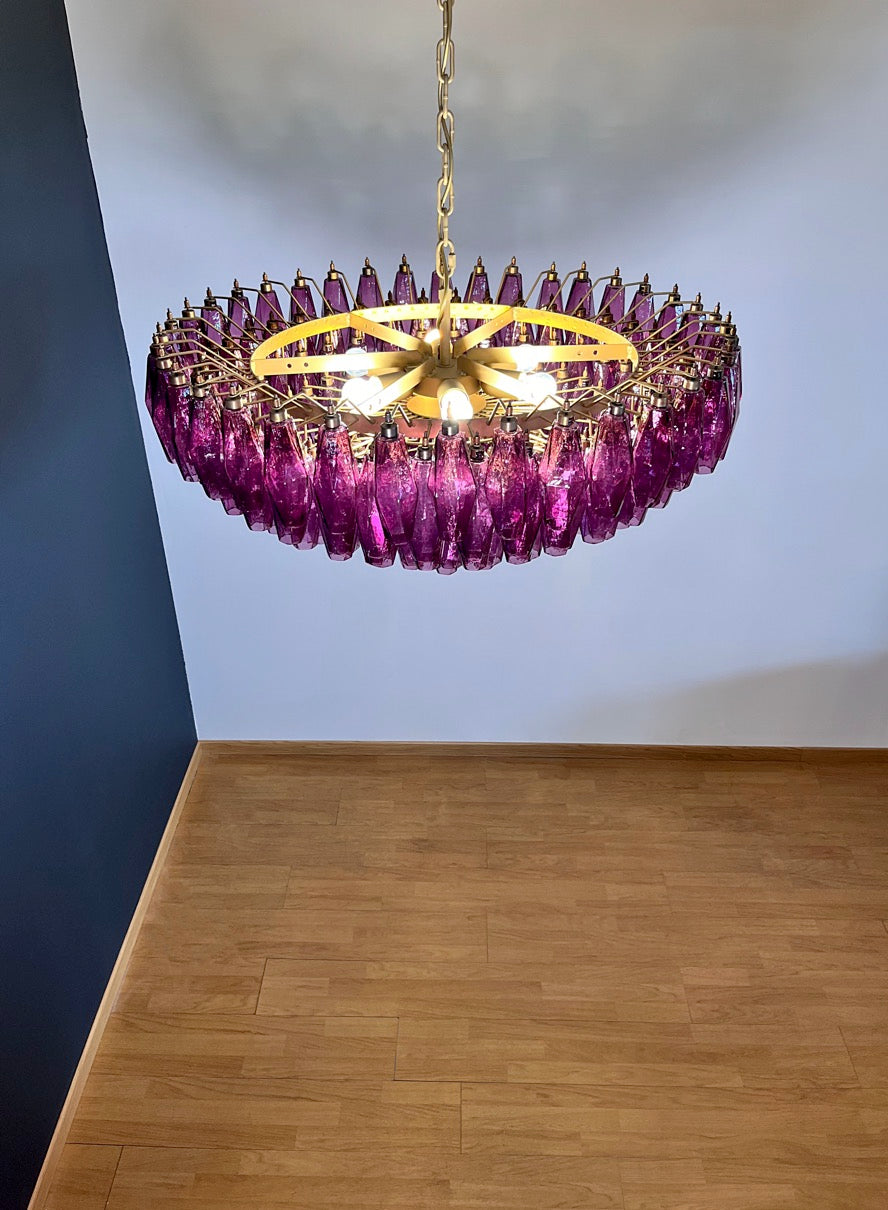 Murano Lysekrone | 185 Lilla Poliedriglass