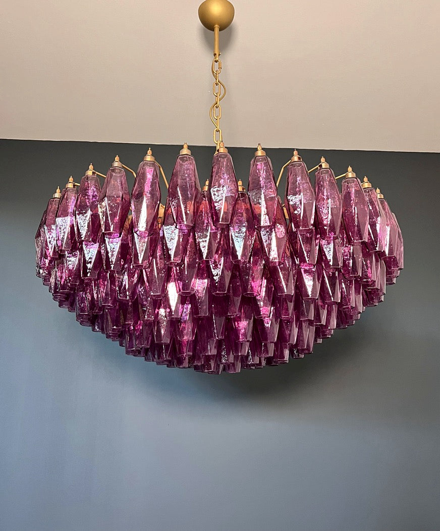 Murano Lysekrone | 185 Lilla Poliedriglass