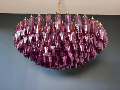 Murano Lysekrone | 185 Lilla Poliedriglass