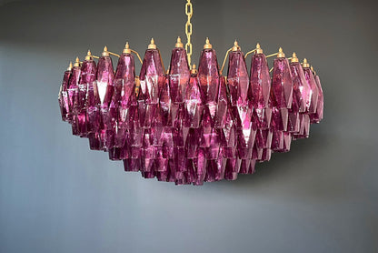 Murano Lysekrone | 185 Lilla Poliedriglass