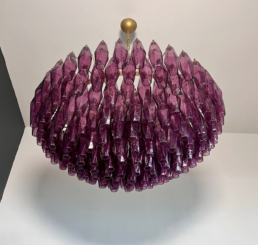 Murano Lysekrone | 185 Lilla Poliedriglass