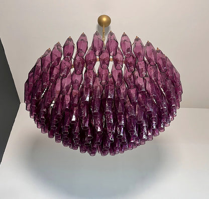 Murano Lysekrone | 185 Lilla Poliedriglass