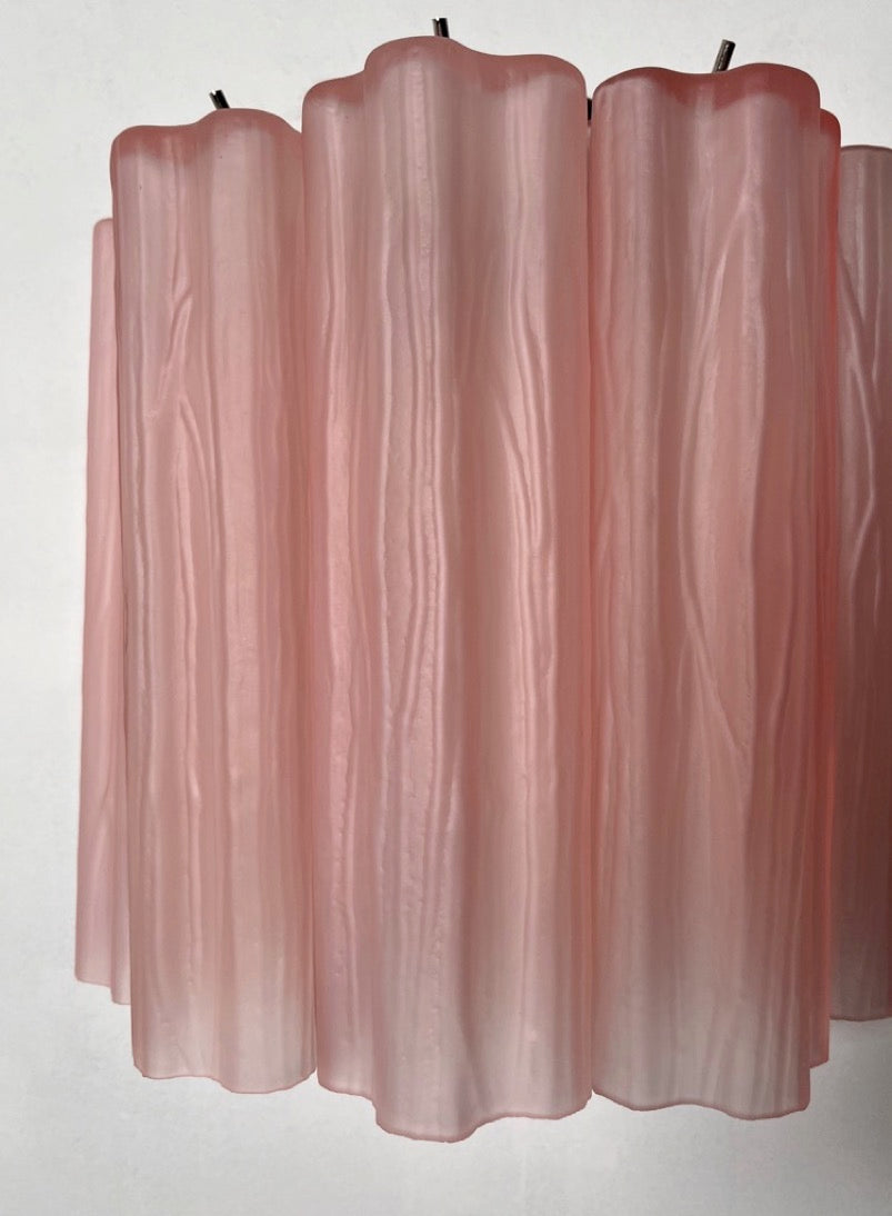 Murano Wandlamp – 5 Roze Matte Buisglazen – Set van 2 – detail 6 – Murano Classics