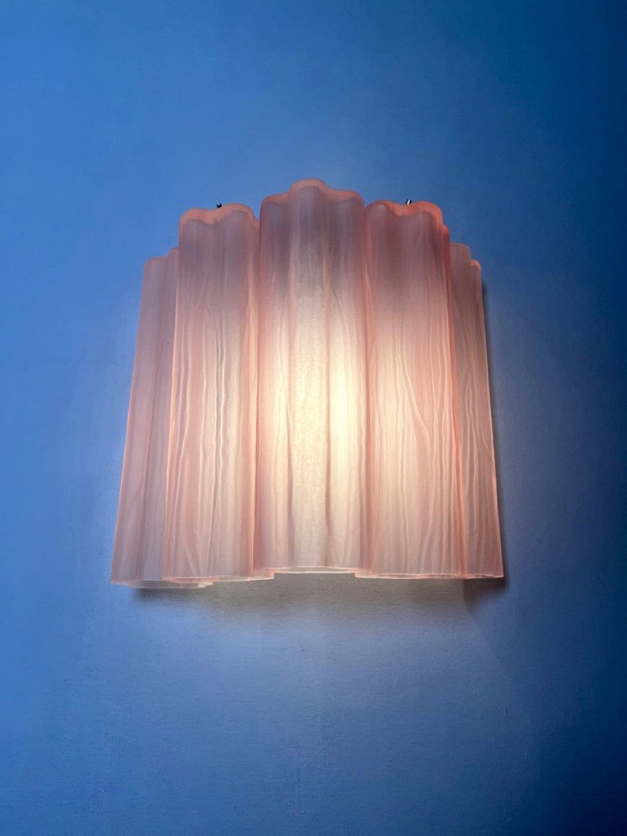 Murano Wandlamp – 5 Roze Matte Buisglazen – Set van 2 – detail 4 – Murano Classics