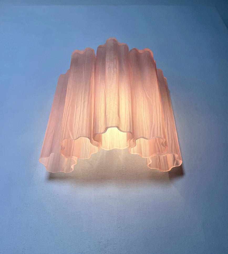 Murano Wandlamp – 5 Roze Matte Buisglazen – Set van 2 – detail 3 – Murano Classics